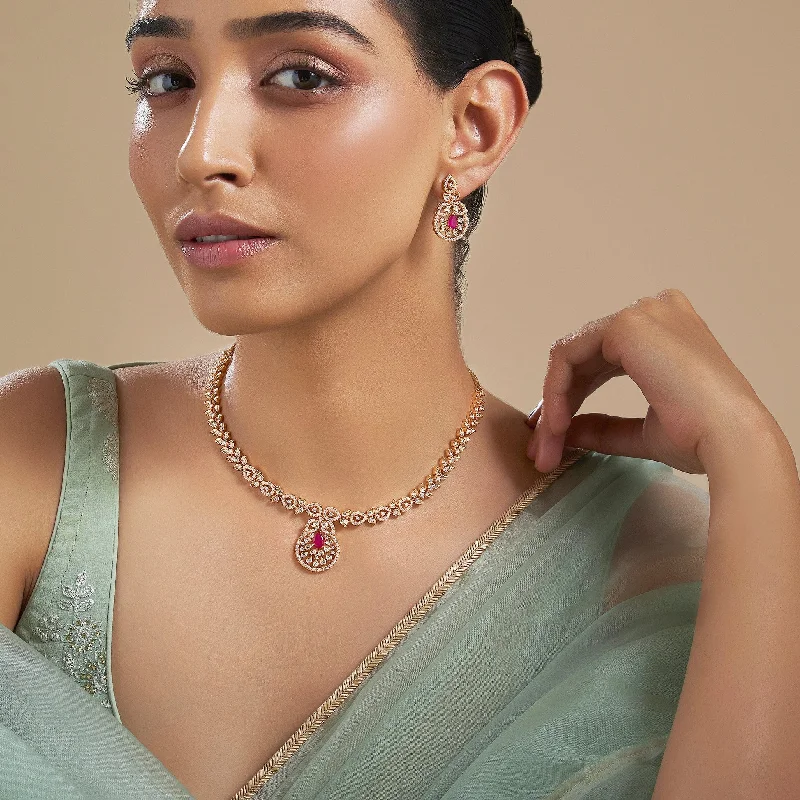 handcrafted crystal quartz ring Zircon Necklace 169332