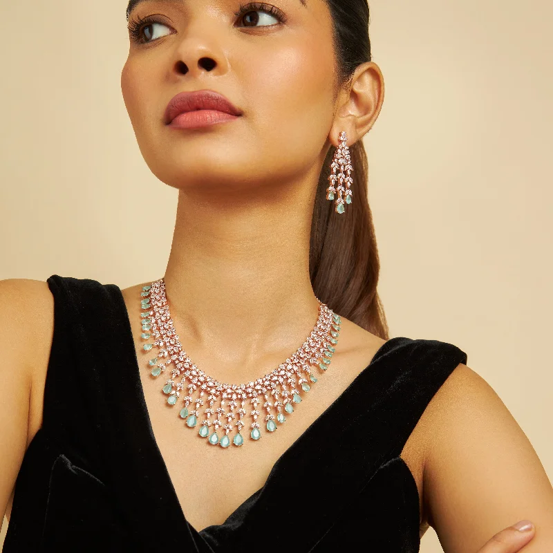 classic diamond solitaire earrings Zircon Necklace 169348