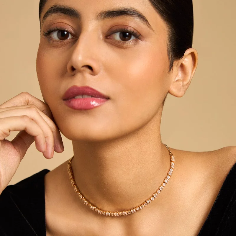 delicate marquise diamond band Zircon Necklace 170347