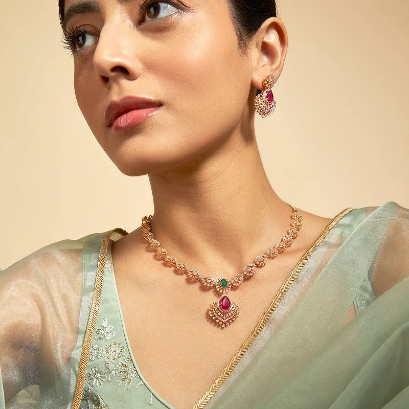 vintage citrine ring Zircon Necklace 170435