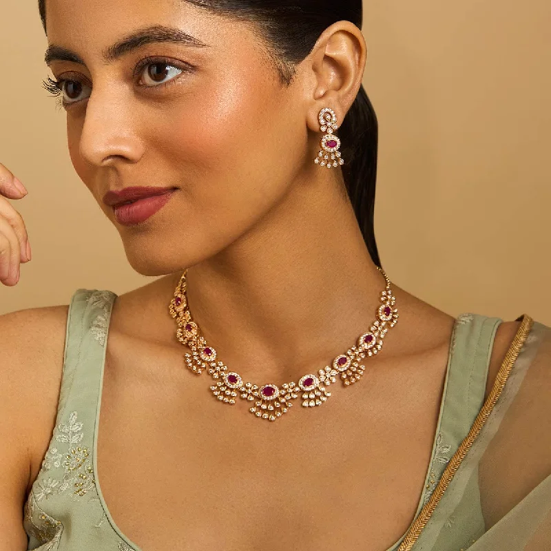 solid gold cartilage hoop Zircon Necklace 173831