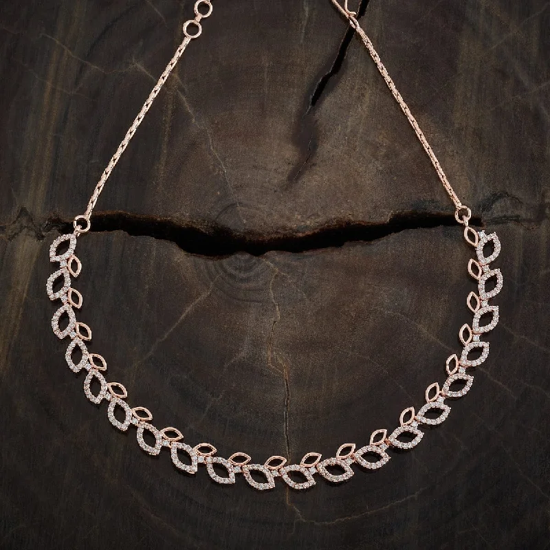 minimal gold ring stack Zircon Necklace 173858