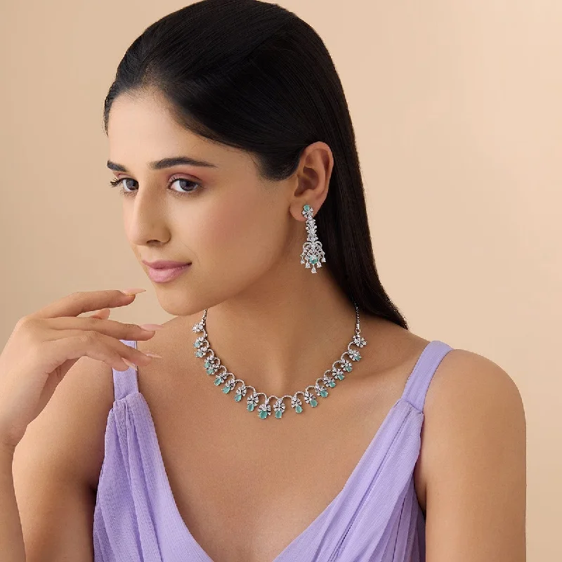modern geometric gold ring Zircon Necklace 173946
