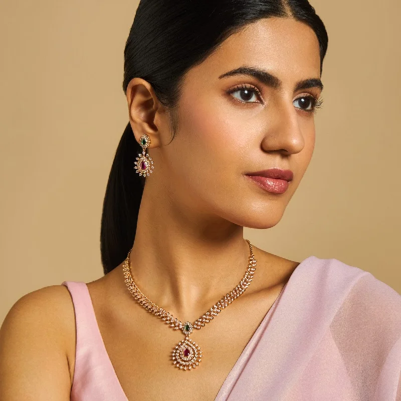 dainty heart charm necklace Zircon Necklace 175792