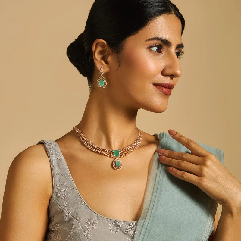 natural turquoise ring handmade Zircon Necklace 175822