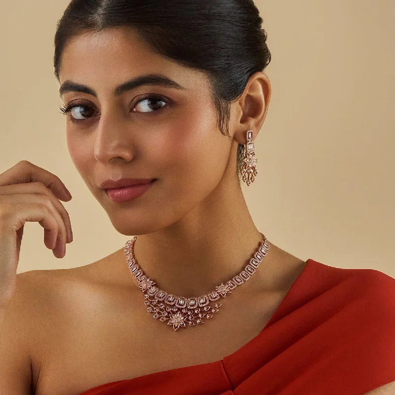 double-layered choker necklace Zircon Necklace 176343