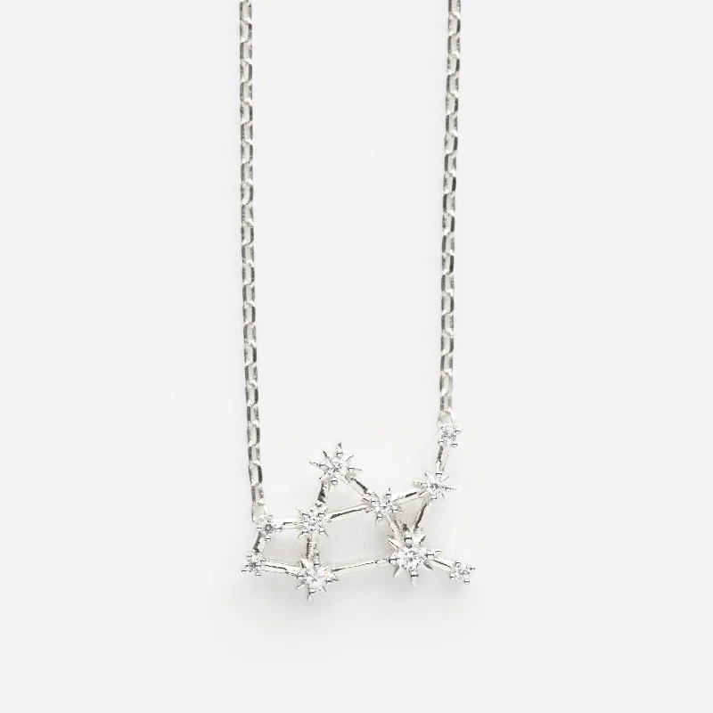 minimalist wedding band set Zodiac Diamond Constellation Necklace